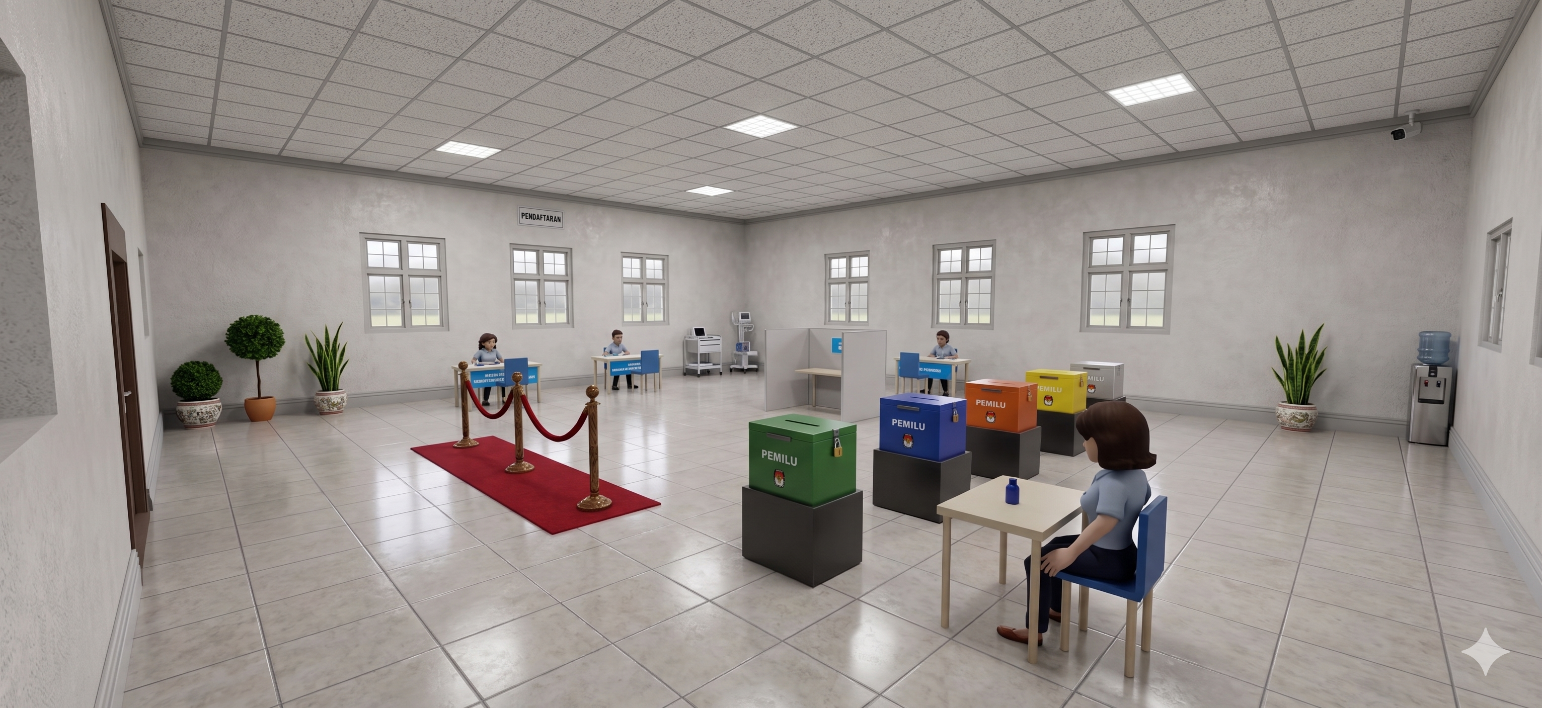 Cuplikan ruang dalam TPS pada simulasi 3D